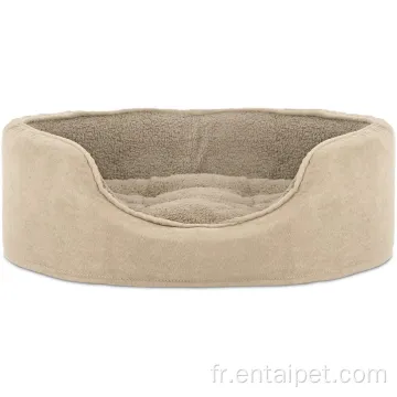 Pet Oval Terry Suede Fleece Lit avec matelas